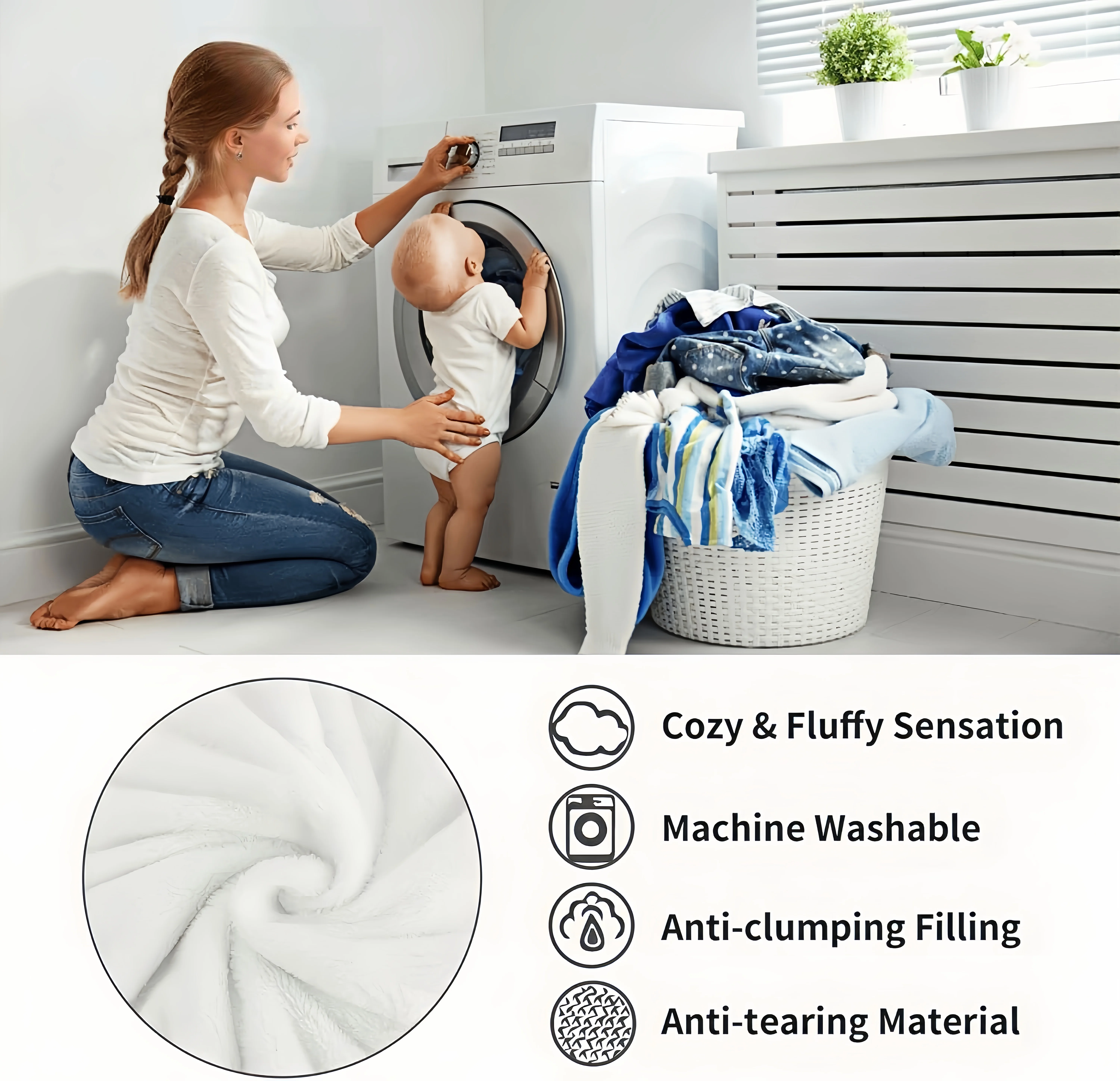 P-Plim Niedliche Decke, bequem, hautfreundlich, weich, geeignet für Sofa, Wohnzimmer, Bett, Schlafzimmer, ideal für Reisen und als Geschenk. – Detail 4