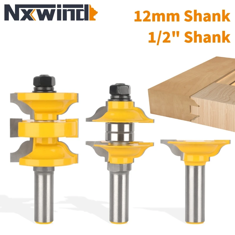 NXWIND 12MM 12.7MM Shank Door Cutter Series Router Bit Woodworking Milling Cutter For Wood Bit Face Mill