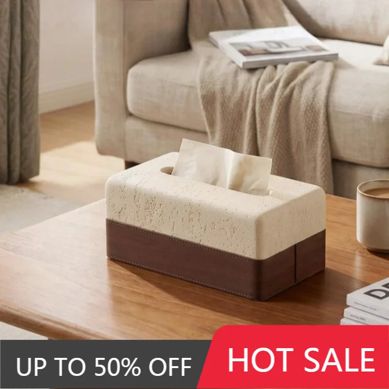 Stone Material Tissue Boxes Creativity Retro Napkins Box Living Room Bedroom Dustproof Tissues Case Magnetic Attraction Boxes