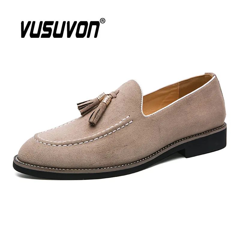 Men Casual Shoes Breathable Leather Loafers Business Office Flats For Boys Driving Moccasins Comfortable Slip On Tassel Feetwear