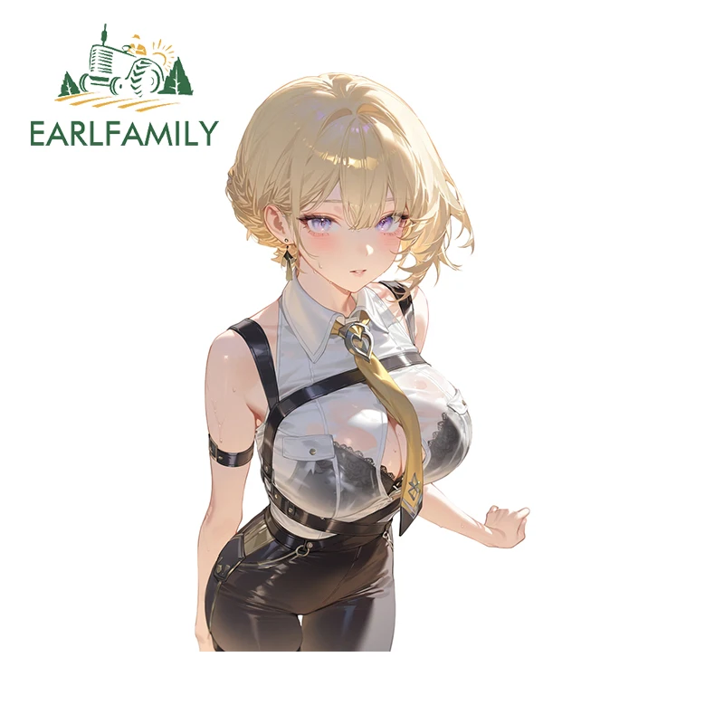 EARLFAMILY Zenless Zone Zero Evelyn Car Stickers Eye-catching Anime Picture Decals Sunscreen Scratch-Proof Car Door Protector