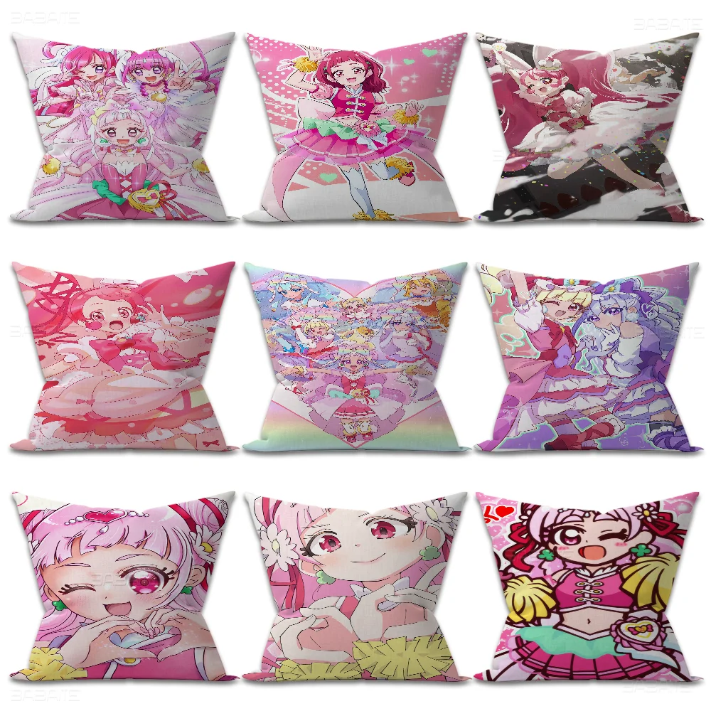 P-Precure Pillowcase Toon Gift Cushion Cover Bedroom Home Sofa Chair Seat Decor Pillow Case