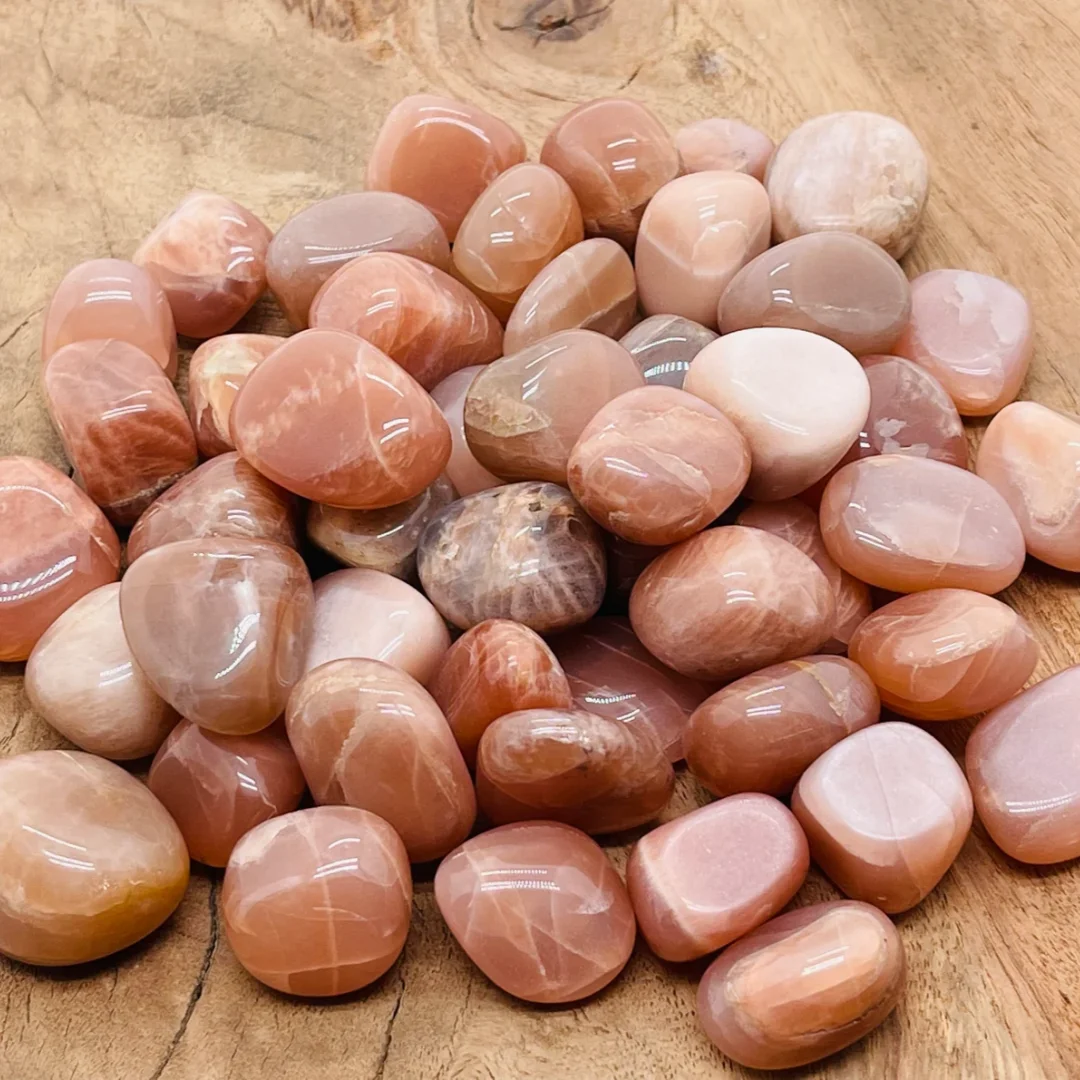 30g/100g Peach Moonstone Tumbled Stone - Orange Moonstone - Rainbow Moonstone - Moonstone Crystal