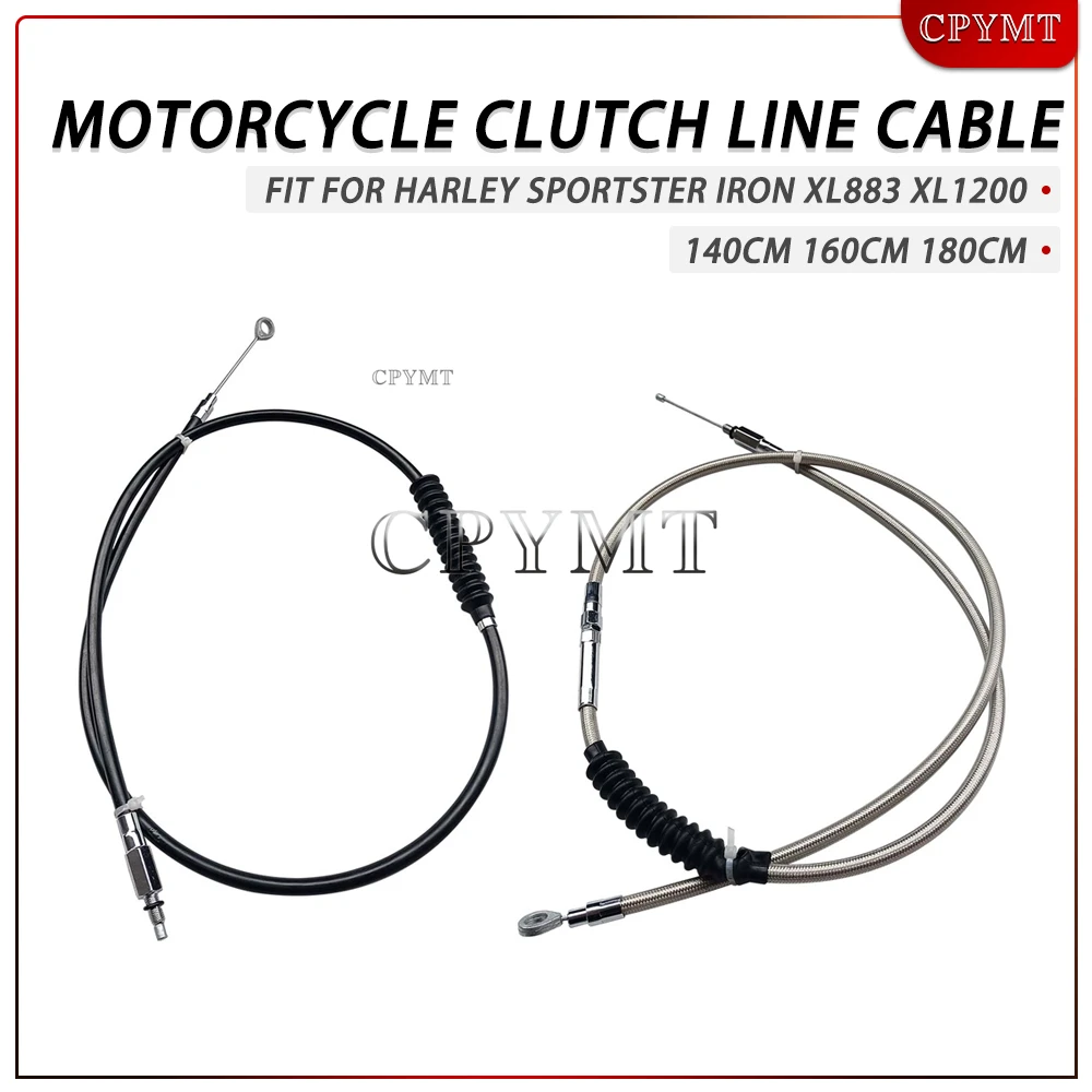 Fit For Har/ley Sportster Iron 883 XL 1200 Forty Eight Seventy Two Black/Silver 140cm/ 160cm/180cm Motorcycle Clutch Line Cable