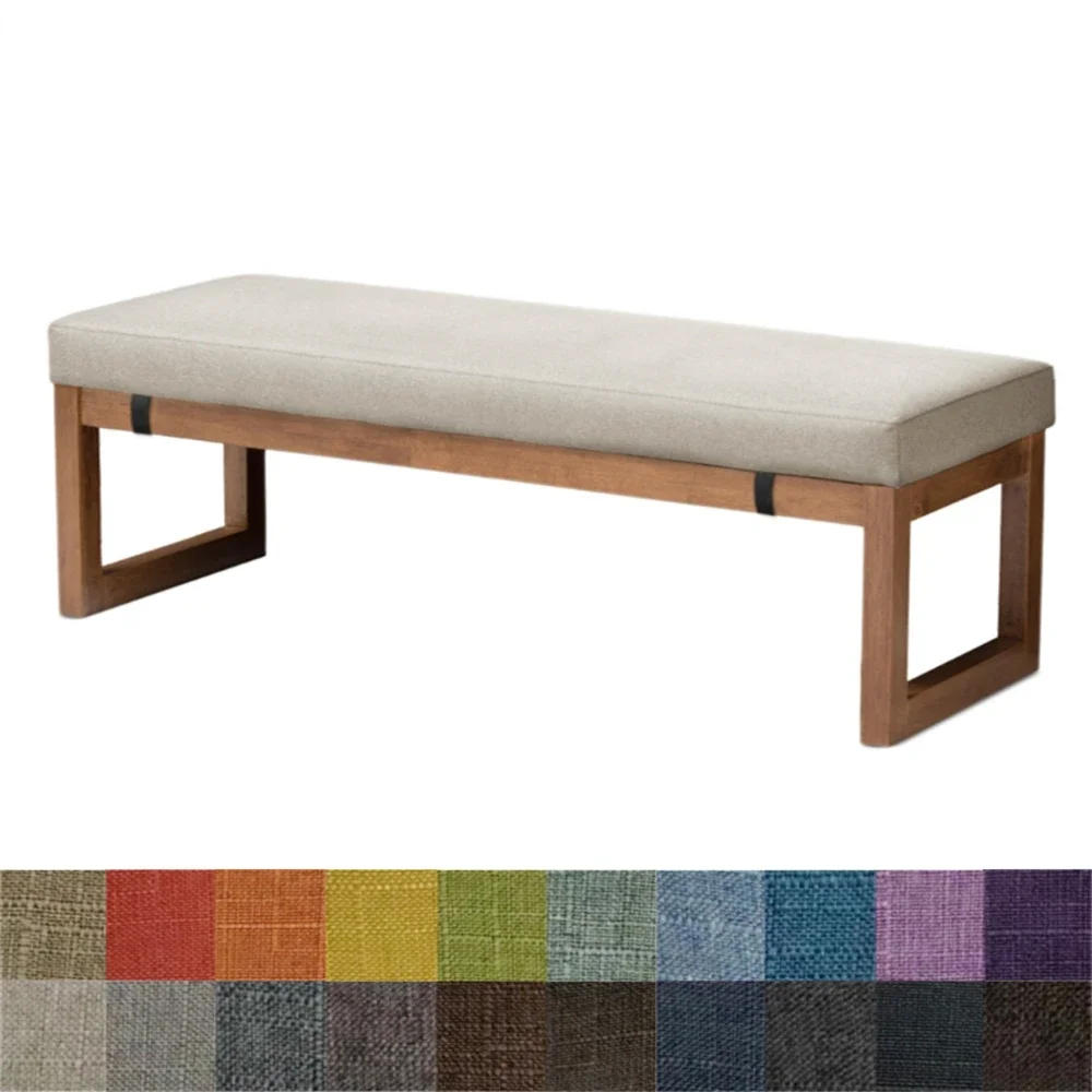 Custom Linen Bench Cushions with Buckles Bay Window Pads Long Mattress Indoor Outdoor Cushions Chair Sofa Seat Pads Pillow