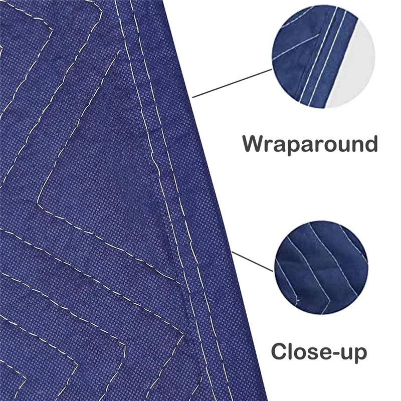 AY03-2Pcs Mantas para mover 40X72 pulgadas Mantas de embalaje resistentes para mover el envío Envoltura de muebles para muebles