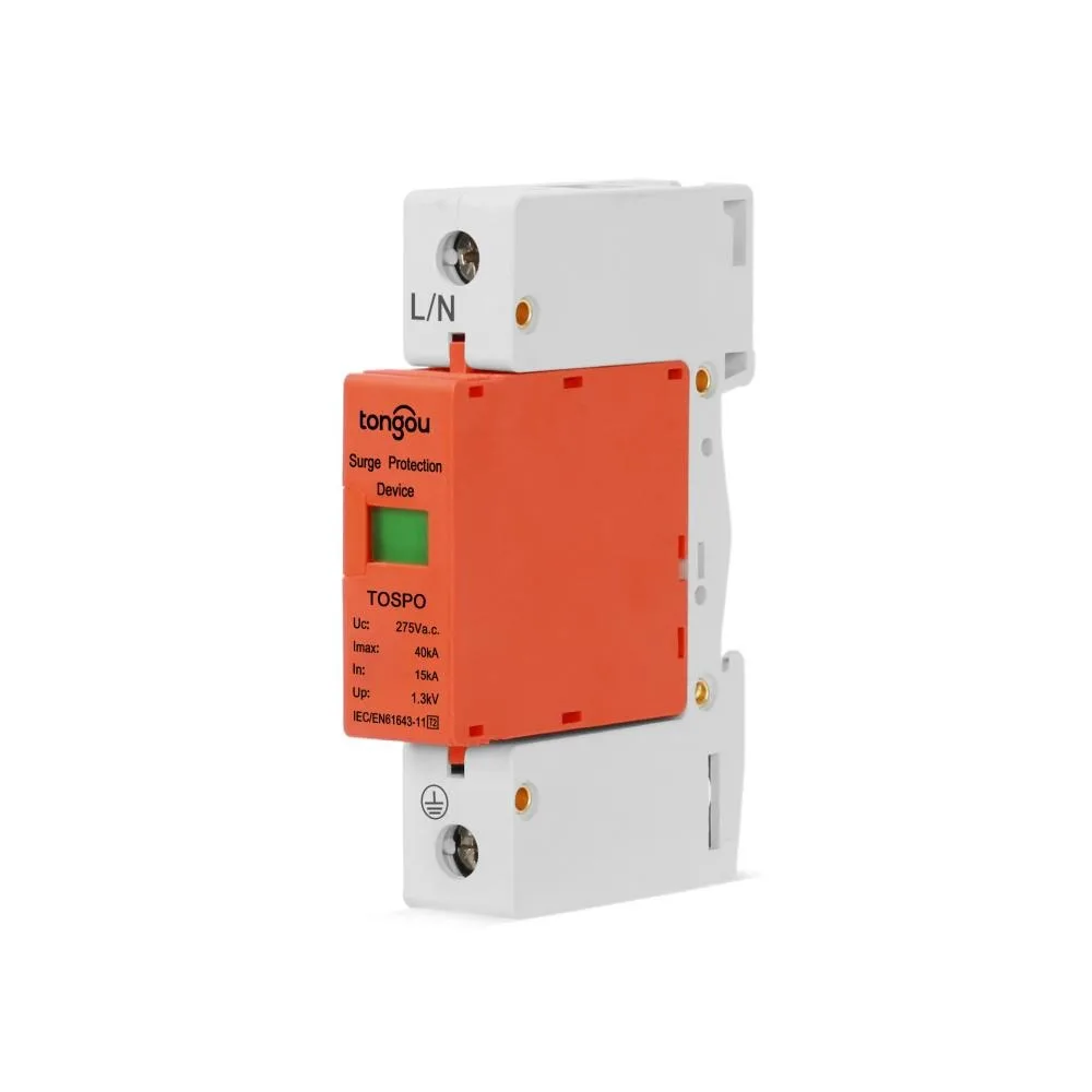 

AC SPD 1P 2P 3P 4P 15KA 40KA 275V 15KA~40KA House Surge Protector Protective Solar Power Arrester Protector Device Switch