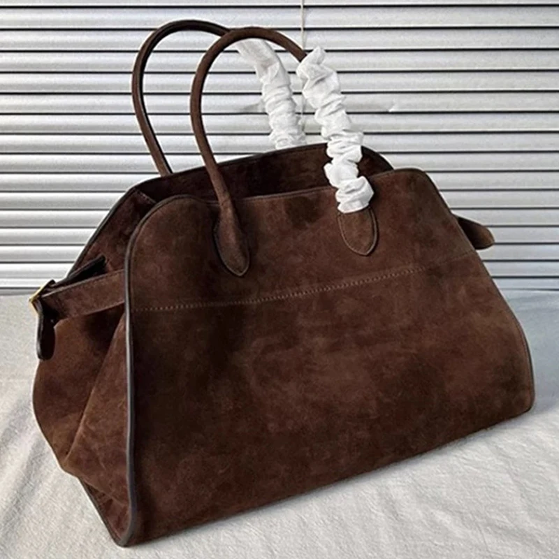 

Melange Tote Bag for Women Large Capacity Suede Leather Commuter Essential Fall 2025 Trending Maillard Style Fashion Work Bag