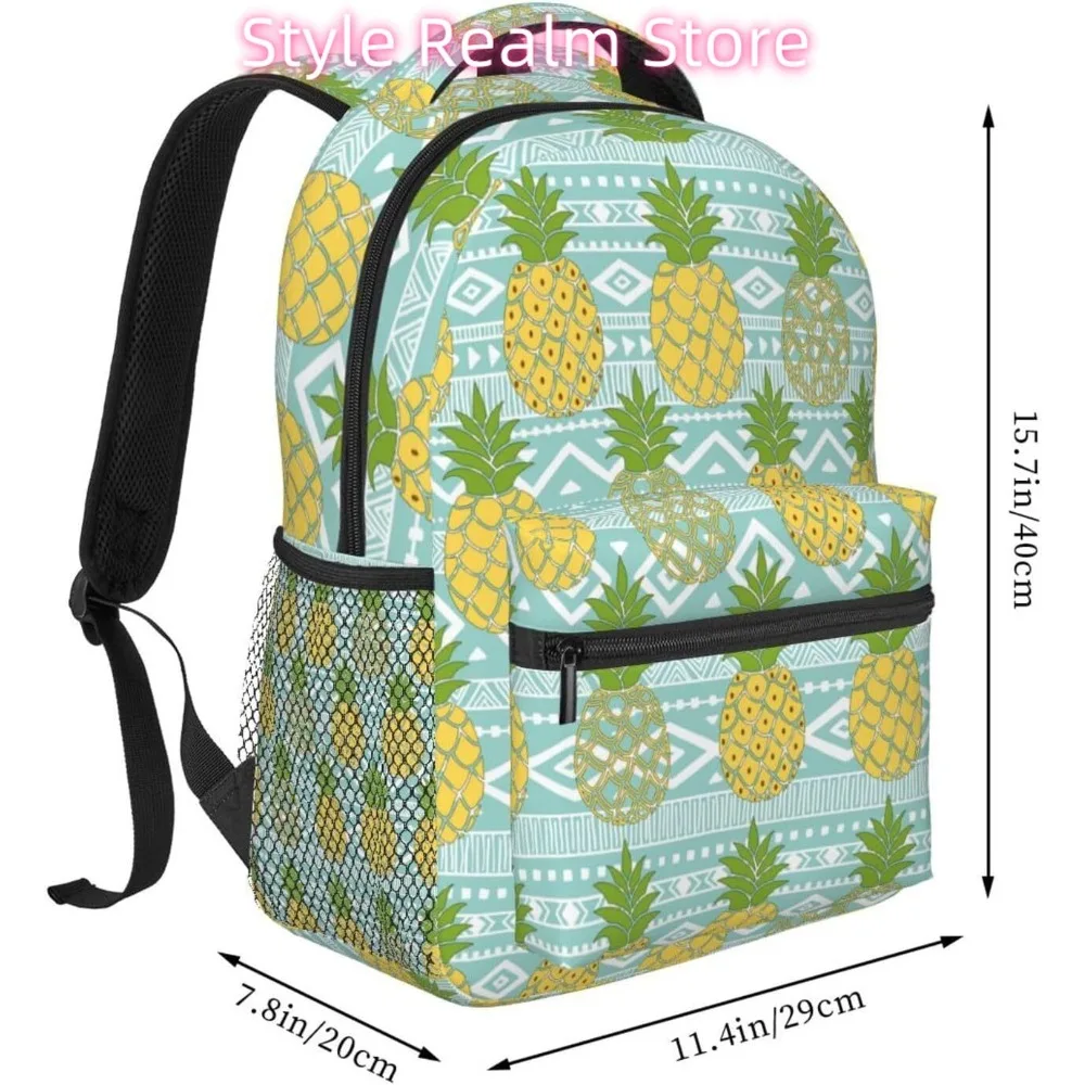 Aztec Pineapple Lightweight Laptop Backpack Lightweight Multipurpose Travel Casual Daypack Unisex College Backapcks for Men Wome