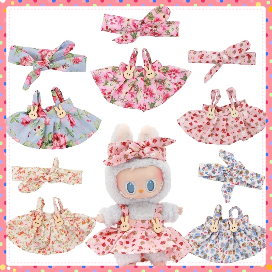

Plush Vinyl Face Labubu Doll Clothes Skirts Plush Bag Charm Little Clothes Hairband Girl Juguates&Doll Accessories Fashion Toys