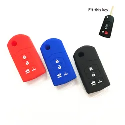 4 Button Car accessories Silicone Folding Remote Key Cover Case for Mazda 3 6 MX-5 Miata 2010 2011 2012