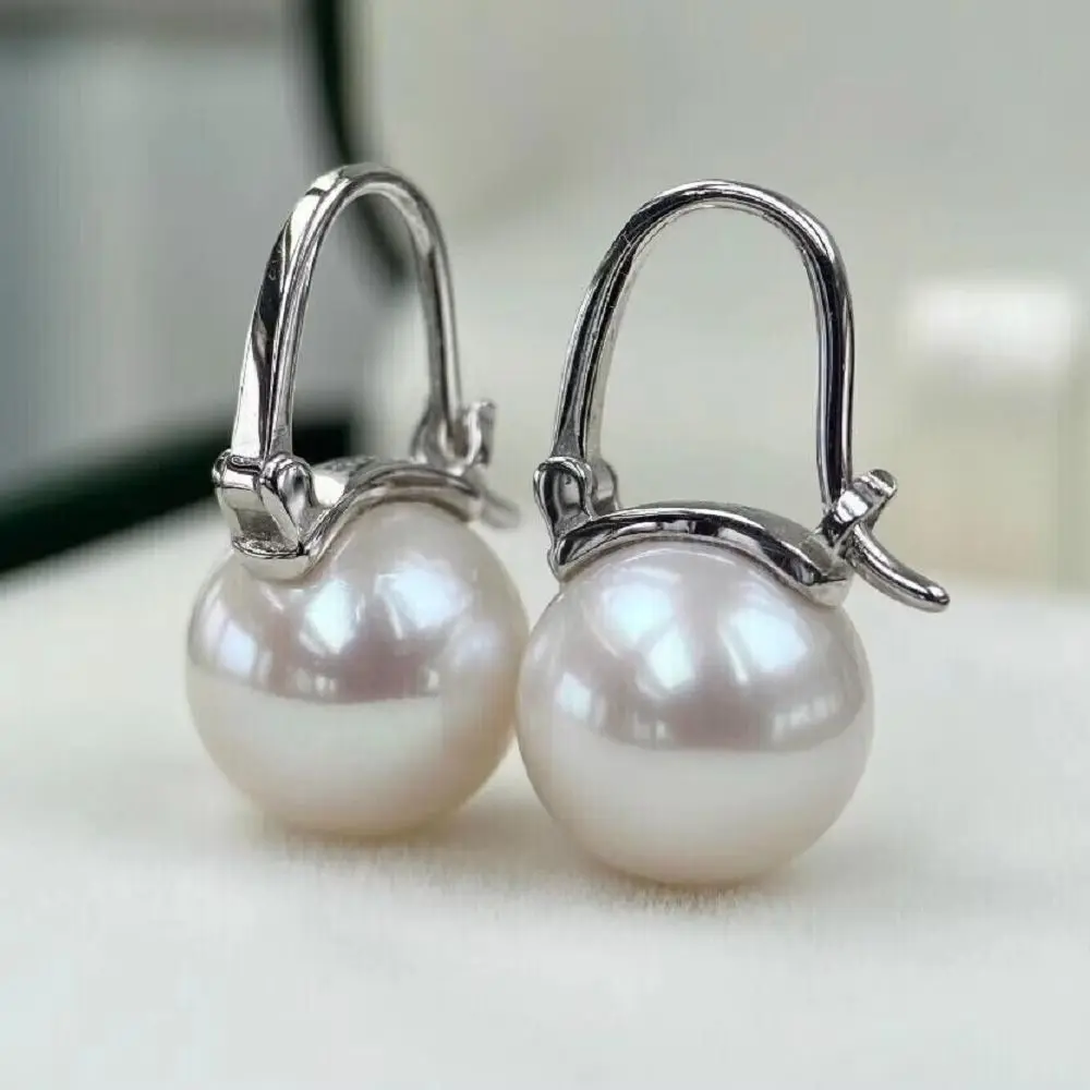 

Очаровательные круглые серьги AKOYA с белым жемчугом AAAA 10-11 мм, серебро 925 пробы, бесплатная доставка