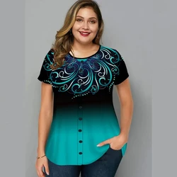 Summer Fashion 3D Printed Women's Short-sleeved T-shirt Harajuku Plus Size Casual Shirt Round Neck Women's Street Top T-shirt
