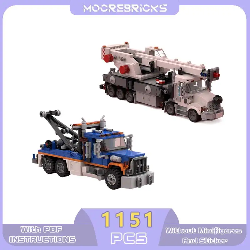 

Серия City Traffic MOC Heavy Wrecker Буксировочный грузовик Тяжелый универсальный кран Грузовик Строительные блоки Сборка Модель Технология Кирпичи Игрушки