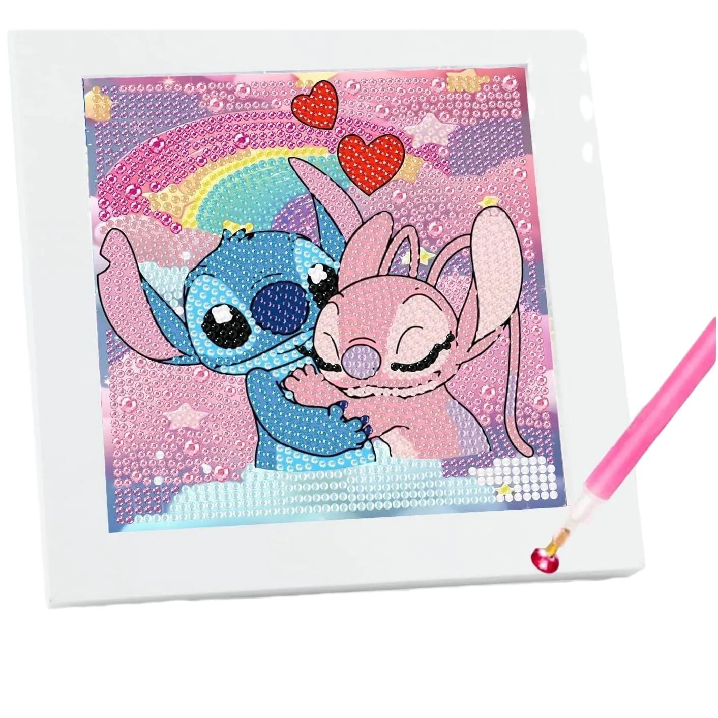 Kids Needle Diamond Painting 5D Stitch Art Mini Set DIY Cute Cartoon Big Gem Painting Set Crystal Diamond Painting New Year Gift