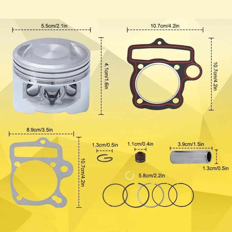 Комплект рыб для YX140 YX150 56 мм для YX 140cc 150cc Двигатель Pit Dirt Мотоцикл Мотокросс PitsterPro Stomp Thumpstar SDG GPX SSR Комплект рыб для YX140 YX150 56 мм для YX 140cc 150cc Двигатель Pit Dirt Мотоцикл Мотокросс PitsterPro Stomp Thumpstar SDG GPX SSR