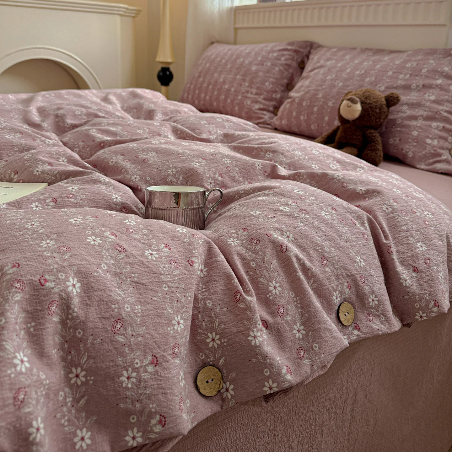 Grünes Blumen-Bettwäsche-Set, Vintage-Bettbezug-Set mit Kissenbezügen, Einzelbett, Doppelbett, Bett, Heimdekoration, Bettwäsche-Set für Zuhause – Detail 9