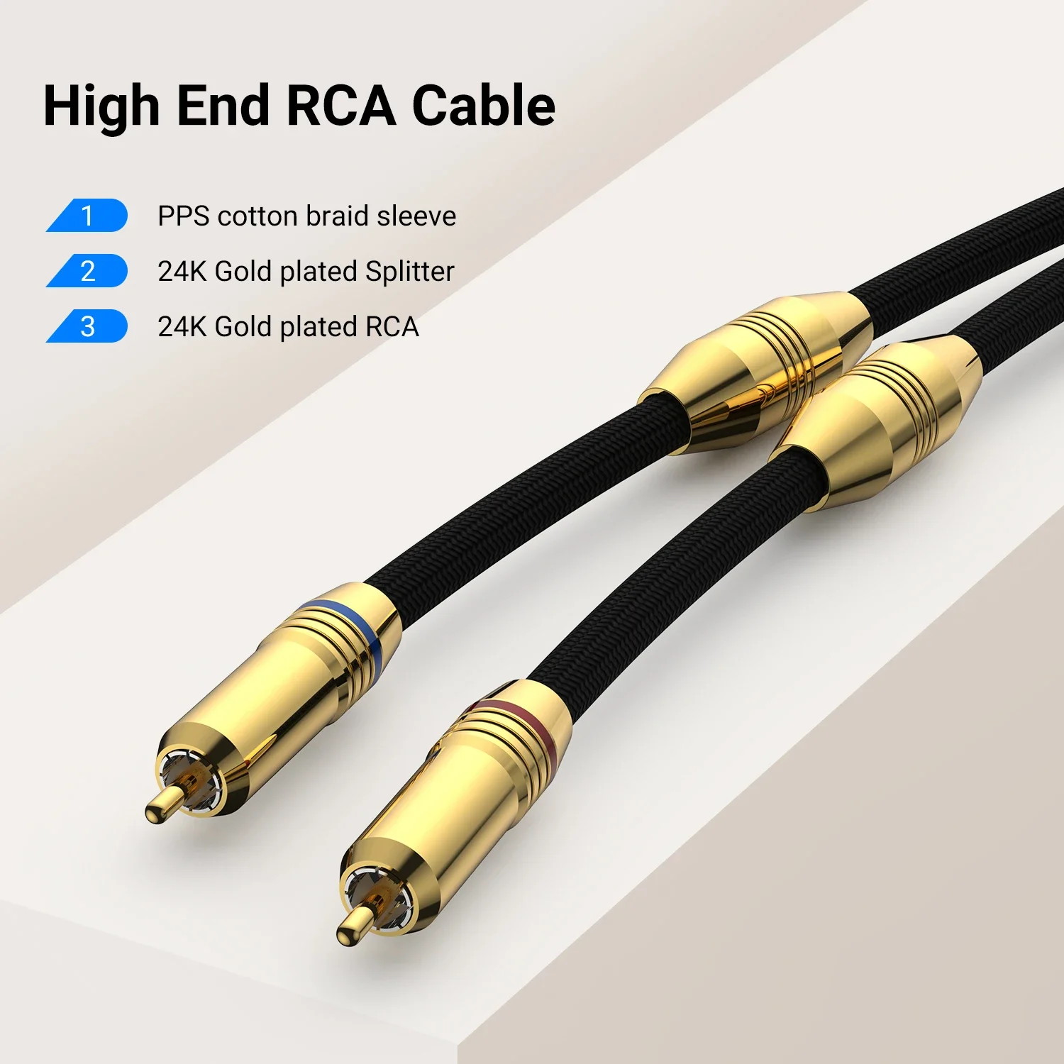 Audiocrast PR802 OFC RCA Analog Interconnect High End RCA Stereo Cables Male To Male Aux Cable