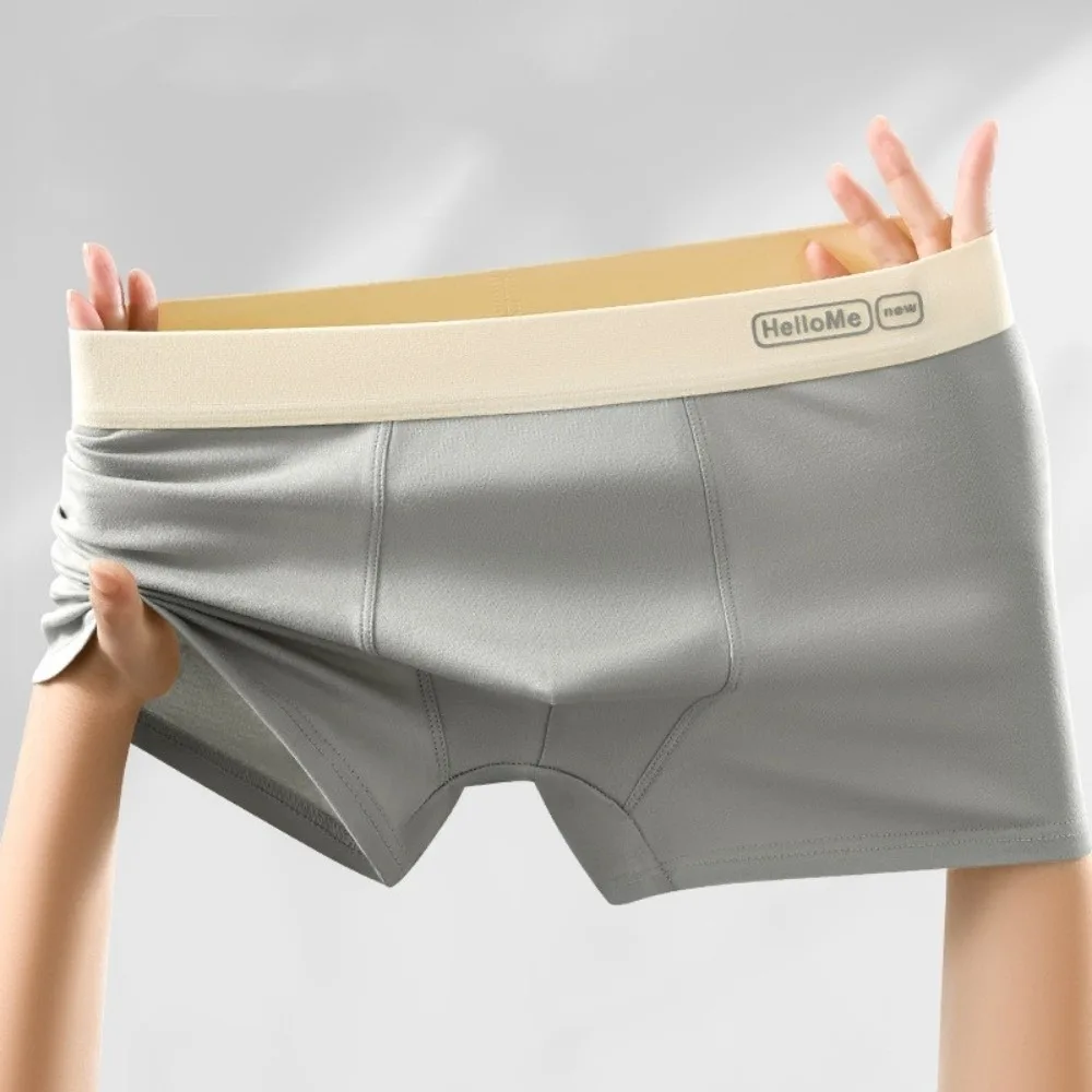 

Soft Plus Size Men's Boxer Briefs Flat Leg Breathable L-XXXXL Man Underwear Lingerie Mesh Cotton Panties Male