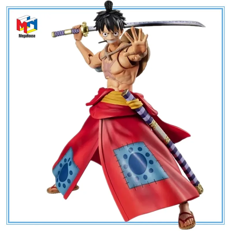 Original Megahouse MH VAH One Piece Luffy Wano Kun Country Anime Action Figure Toys Luffy PVC Model Kids Birthday Gift