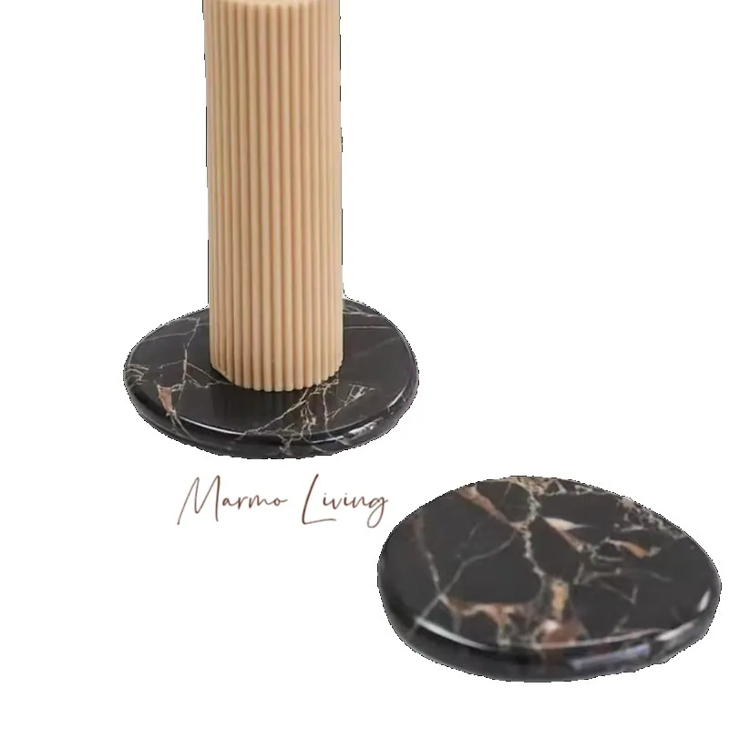 French natural marble storage tray designer model room jewelry storage plate cup coaster desktop decoration