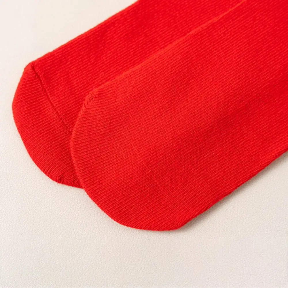 Cute Cotton New Year Red Socks MidTube Comfortable Children Long Socks Sweet Princess Knee High Stockings Gifts