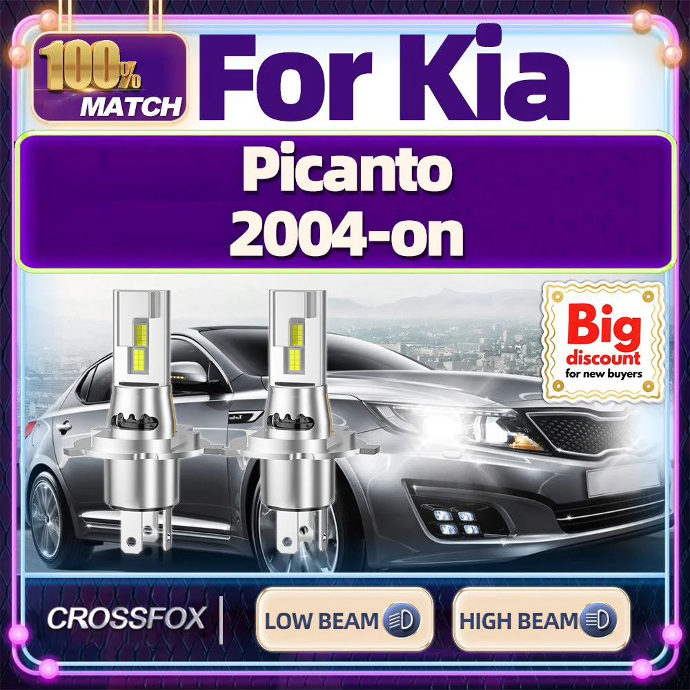 

CROSSFOX【For Kia Picanto 2004-on】Mini Upgrade Turbo Canbus Car LED Headlight Bulbs Ultra Bright High Low Beam Headlamp Ampoule