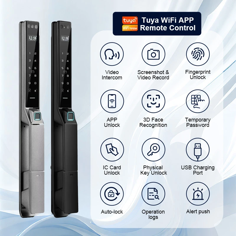 TUYA Smart Sliding Waterproof Outdoor Door Lock Home Security Anti-Theft With App Control for Office Smart Life