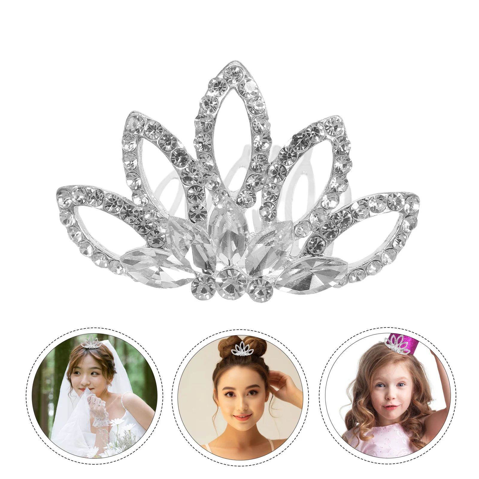 

1pc Luxury Alloy Rhinestone Bridal Hair Comb Wedding Crown Comb Bridesmaid Party Prom Engagement Anniversary Hair Accessory