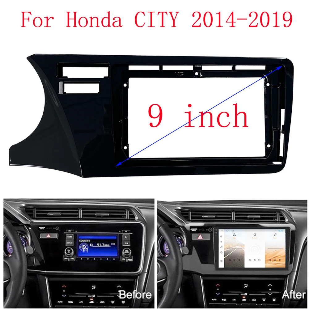 

Для Honda CITY 2014-2019 (9 дюймов) автомобильный радиоприемник Android GPS MP5 стереоплеер 2 Din головное устройство панель приборная панель установка Tri