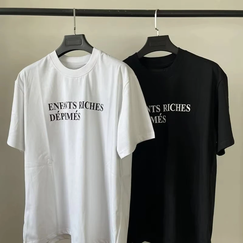 

Summer ERD Retro Niche Trendy Brand Letter Round Neck Printing Slogan Women's Loose Short-sleeved Cotton T-shirt Street Wear