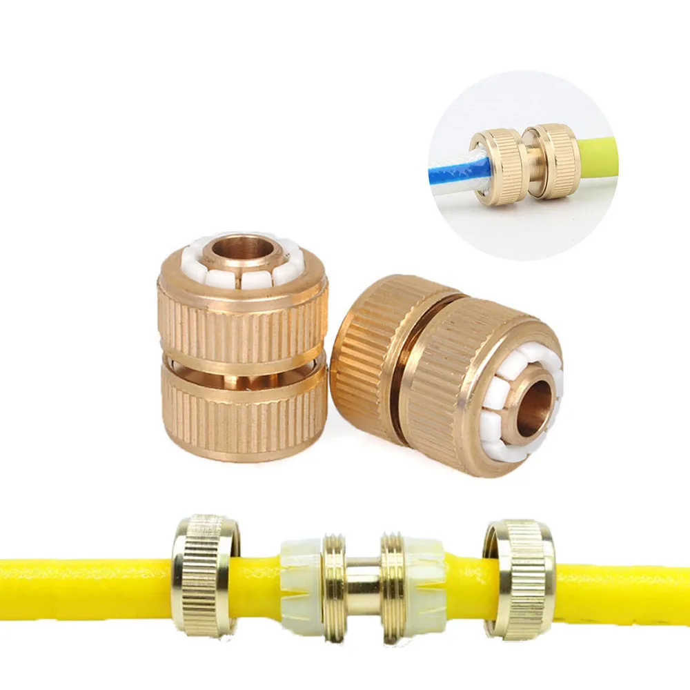 

2PCS Brass Car Wash Water Gun Sprayer Hose Connector Water Pipe Hose Quick Connector Garden Repair connector Tools