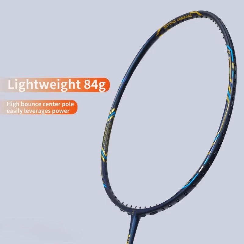 D100 Professional Full Carbon Fiber Badminton Racket Lightweight Smooth Graphite Shaft Hardness Training