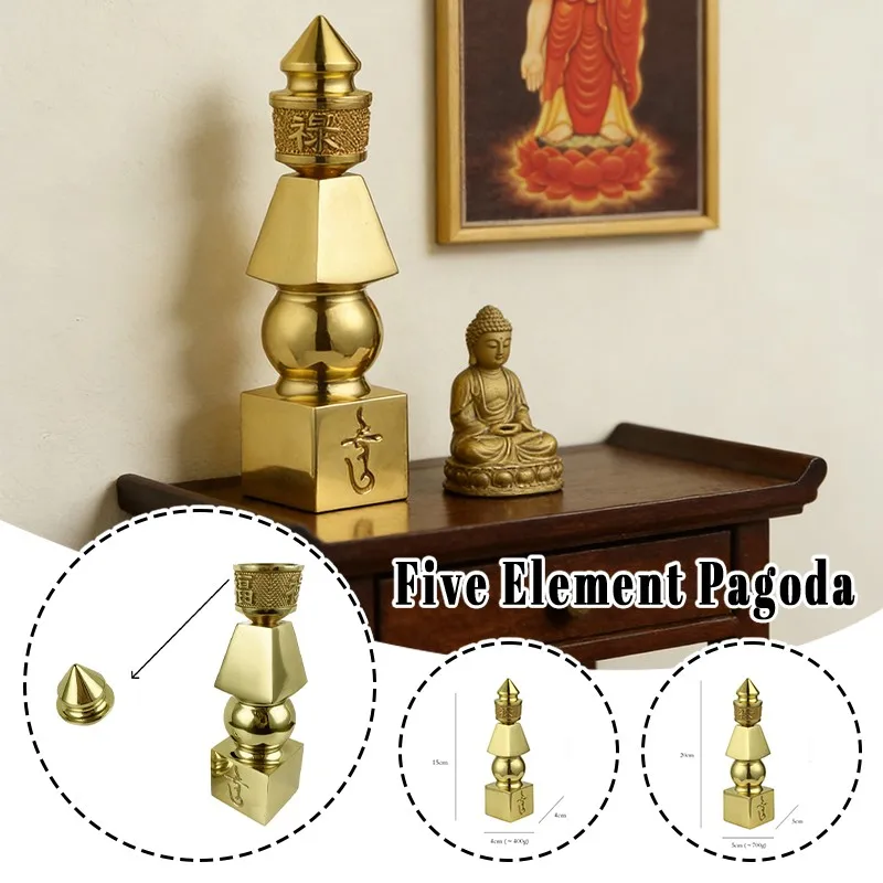 1pc Feng Shui Five Element Pagoda Lucky Amulet Pagoda Heaven And Earth Tower Tibetan Treasures Pagoda Home Office Decor Gift