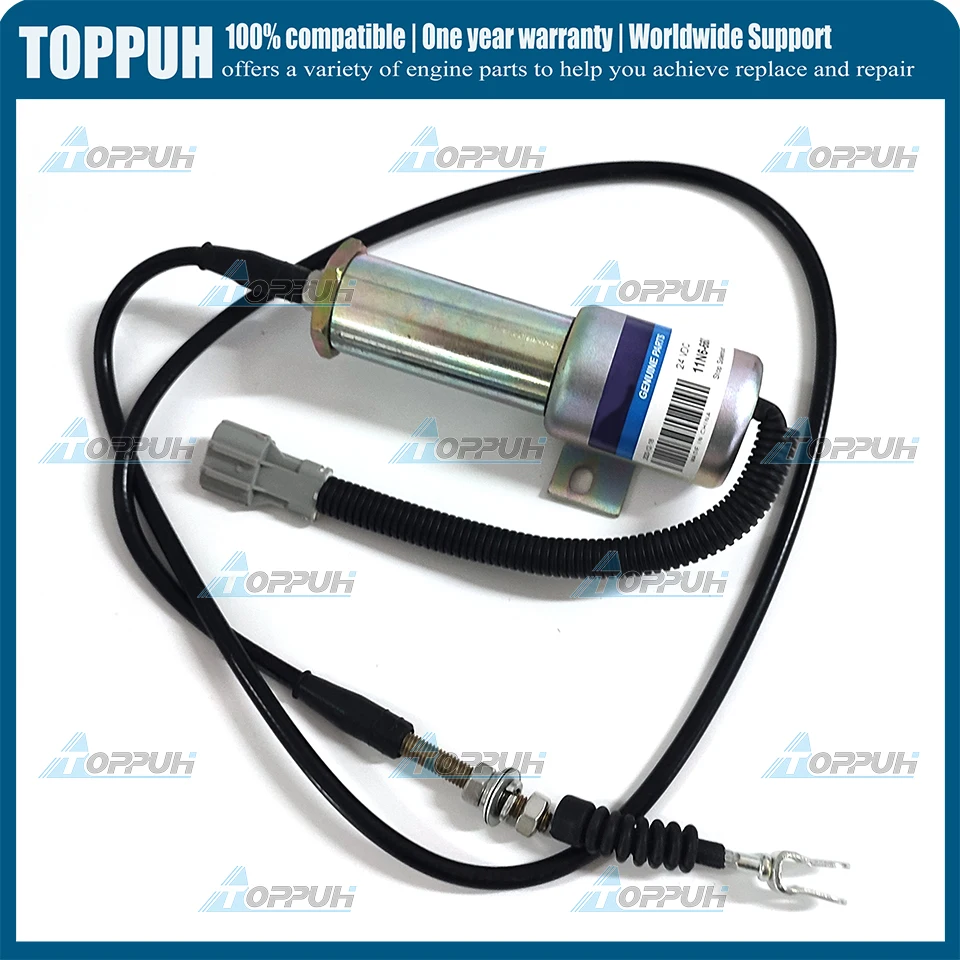 

24V 11N6-666030-24 11N6-666030 24 Fuel Shut Off Stop Solenoid For Hyundai Excavator 11N6-666030 24V