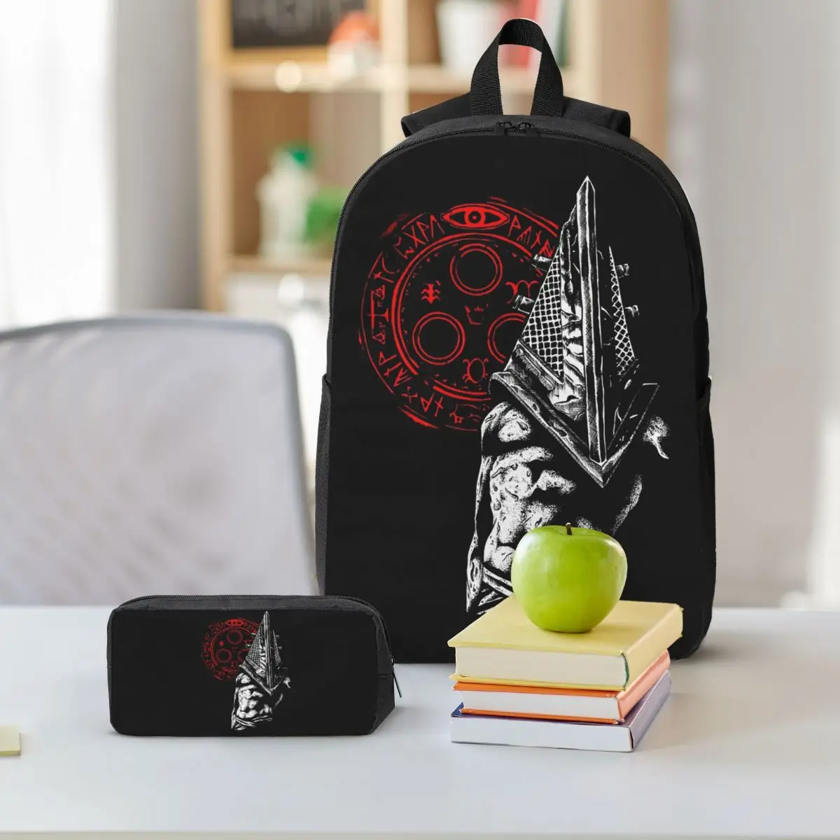 Chain Link And Fog Silent Hill Game Backpack Boys Girls BookBag School Bag Shoulder Bags 3ps Insulated Lunch Bag Pencil Case