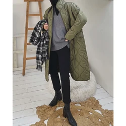 2022 Women Green Long Winter Down Jacket Female Parka Puffer Padded Clothes Woman Warm Oem Quilted Ski Outerwear Waist String