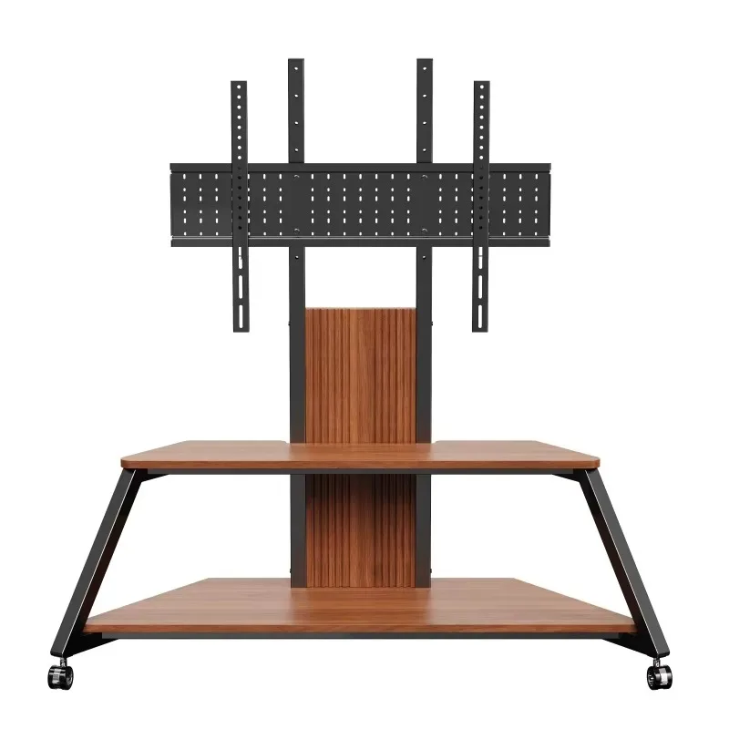 Nuovo carrello TV dal design in legno dal pavimento al soffitto Carrello TV mobile con ruote con schermo da 50 pollici a 100 pollici