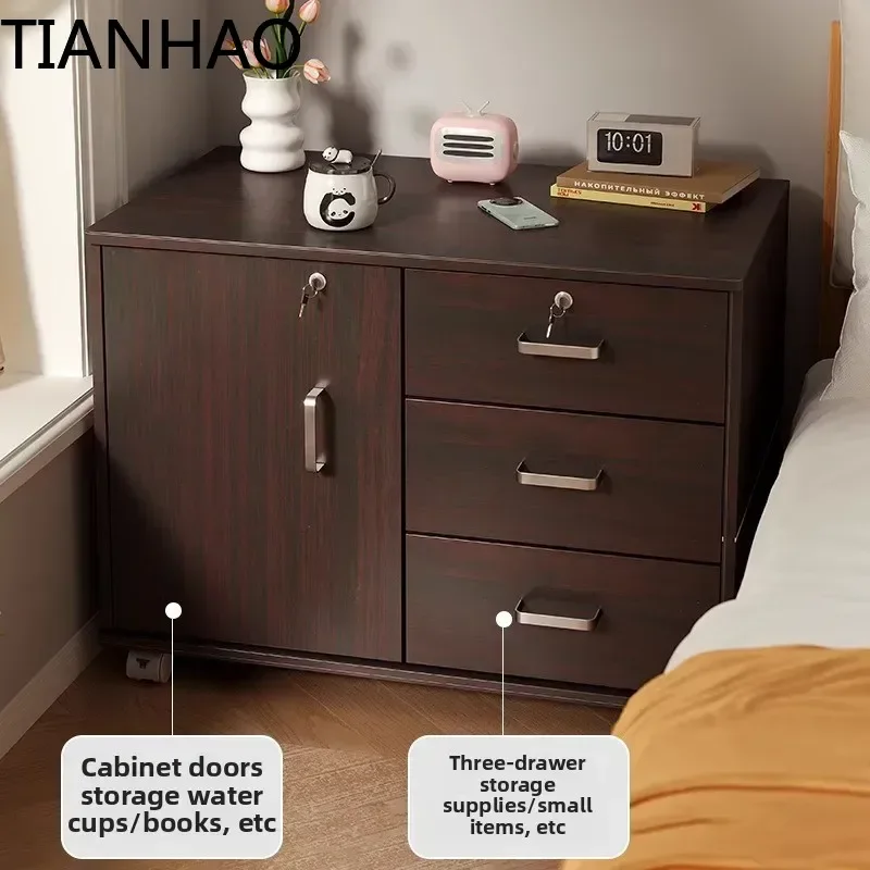 Bedside cabinet with lock removable living room low cabinet bedroom bedside cabinet