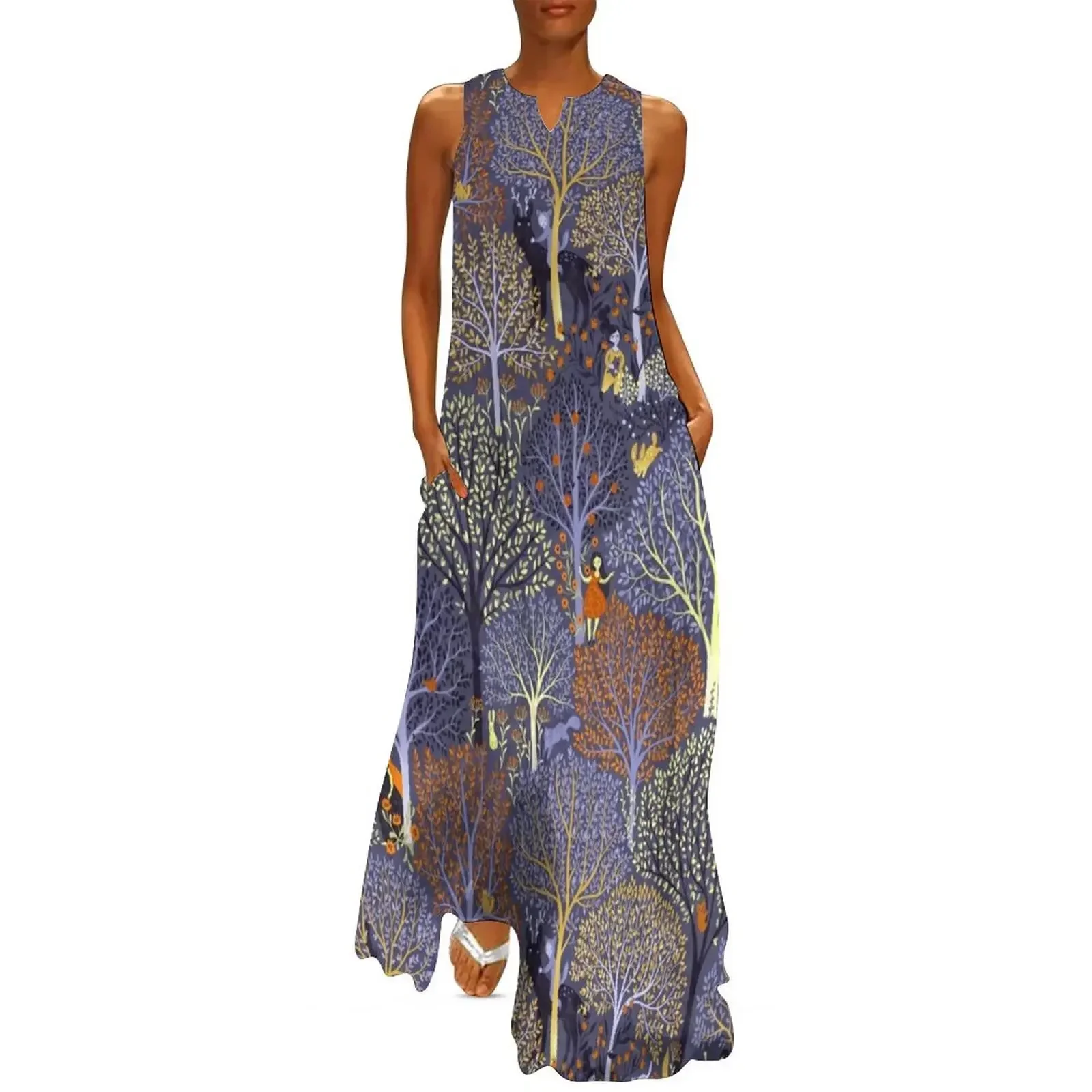 

Magical Forest in blue Long Dress dresses women summer 2025 women's clothing trend 2025 Dresses Dress