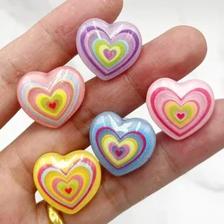 Novelty Design Watercolor Love Heart Resin Shoe Charms Accessories DIY Shoes Upper Pins Decoration Sandals Buckle Kid Party Gift