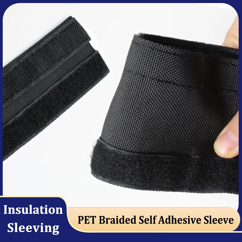Self Adhesive Sleeving 16 20 25 30 40 50 60 70 80 90 100mm PET Braided Heat-resistant Cable Wire Nylon Sheath Harness Protector