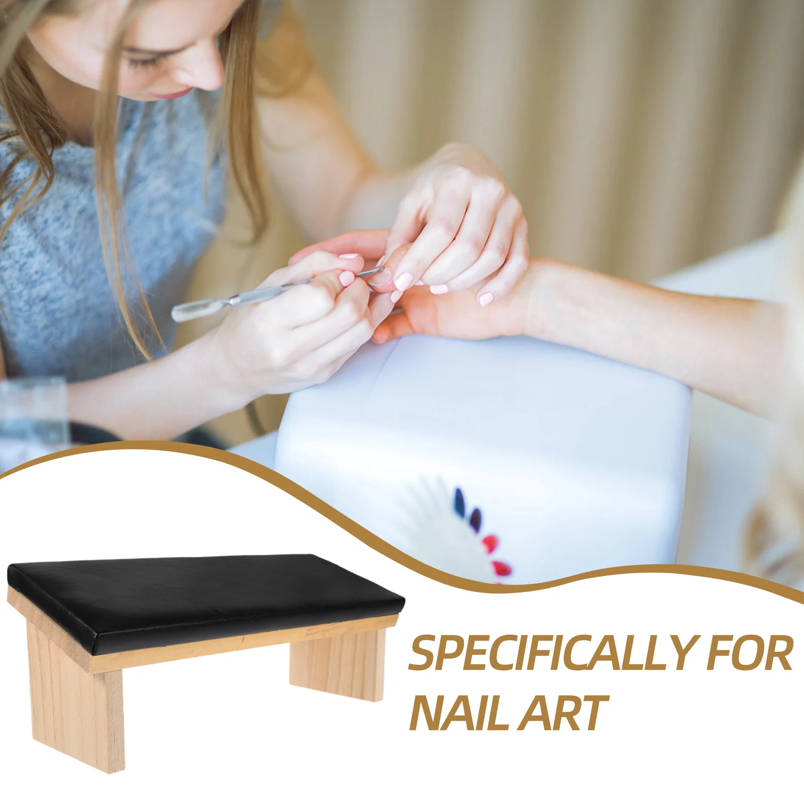 Descanso de braço para unhas, travesseiro de mão, suporte para manicure falsa, design ergonômico, fácil limpeza para salão de beleza, unhas acrílicas, ferramenta para arte em unhas