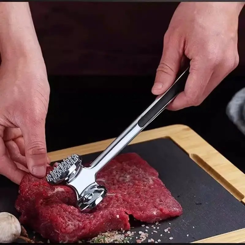 1pcs Aluminum Steak Metal Hammer 19 Cm Meat Tenderer Heavy Durable Double Sided Meat Tenderer Household Kitchen Tool