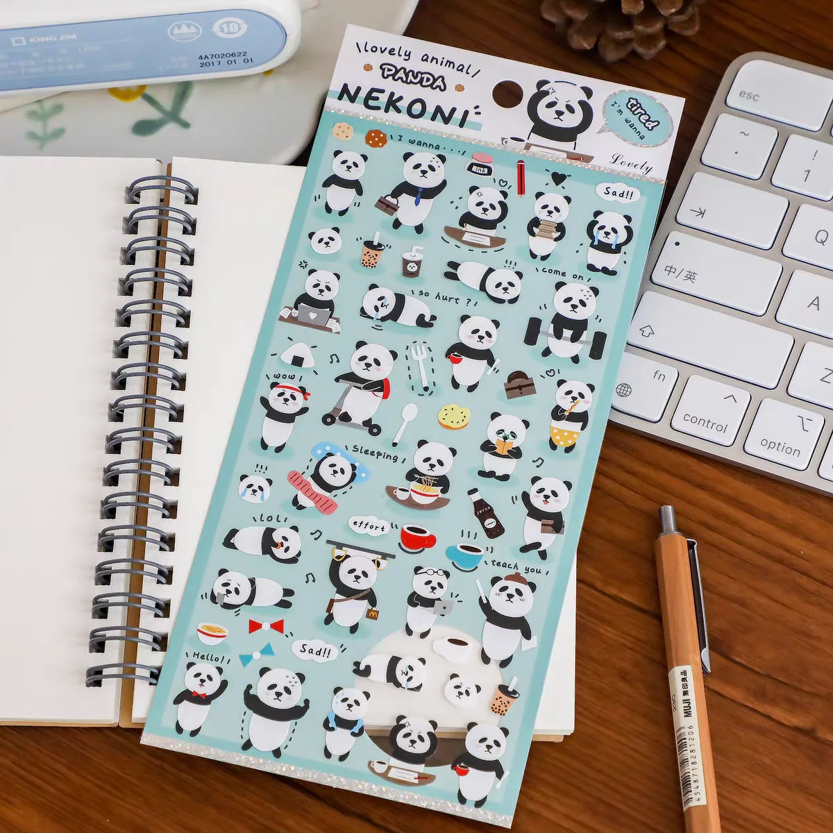 Korean Import NEKONI Lovely Animals Panda Crocodile Rabbit Stickers Scrapbooking Diy Journal Sticker Stationery Deco School Gift