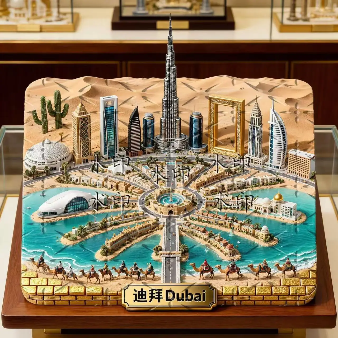 

Dubai Metal Embossed Fridge Magnet High Appearance Creative Landmark Souvenir Home Decor Gift