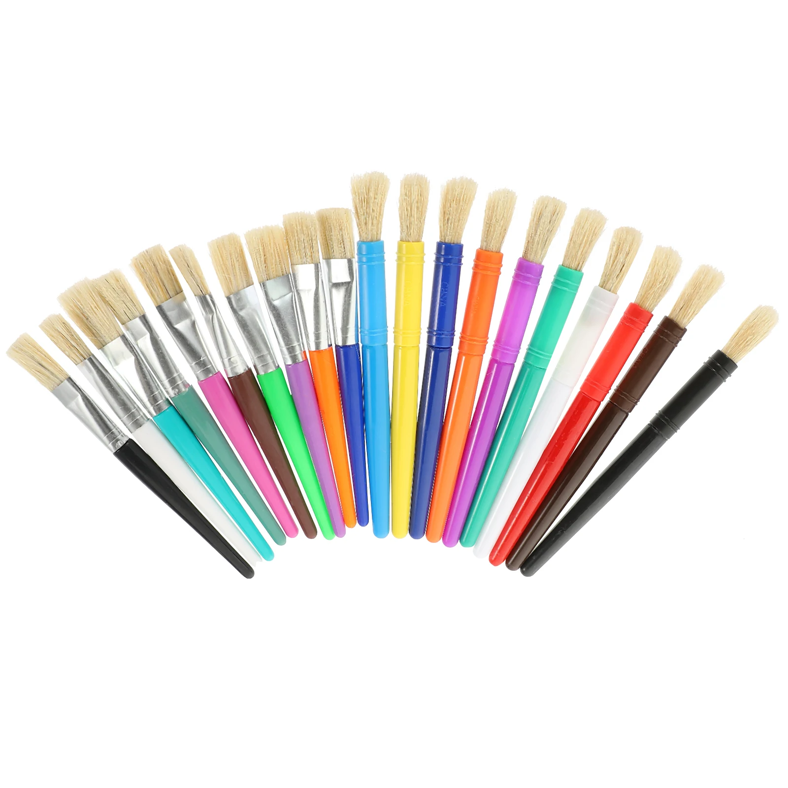 

20 Pcs Oil Painting Brush Set Watercolor Brushes Kids Art Supplies Plastic Handle Pig Bristle Paint Brush Kit Children Drawing