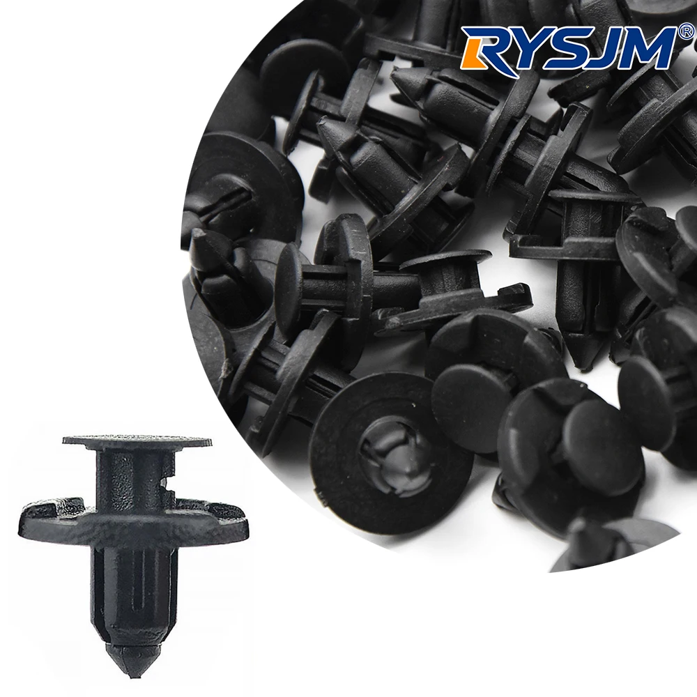 50 unidades de remaches de plástico para fijación de cubiertas de motor de coche, tipo empuje, para carrocería, parachoques y guardabarros, clip de remache de 8 mm, retén de remache