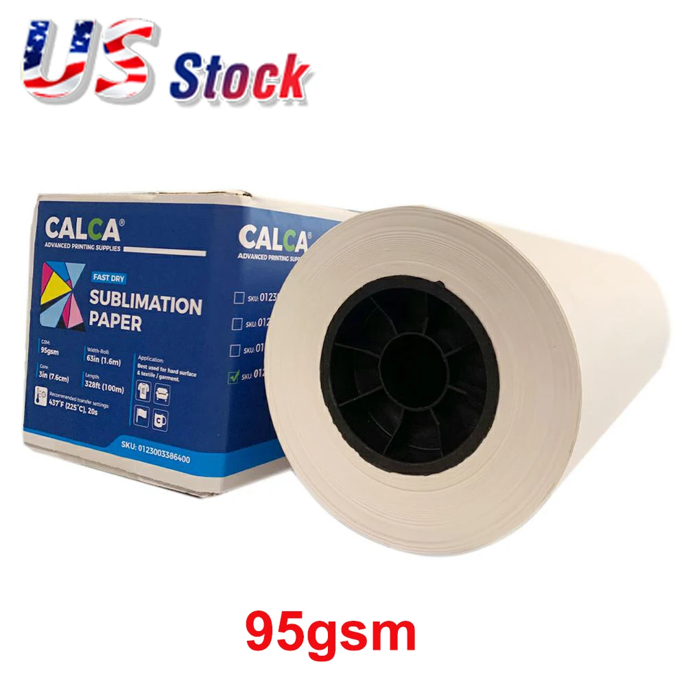 

В наличии на складе в США, сублимационная бумага CALCA PRO 95gsm 63 дюйма x 328ft для окрашивания тканей и твердых подложек, теплопередающая печать 3in Core