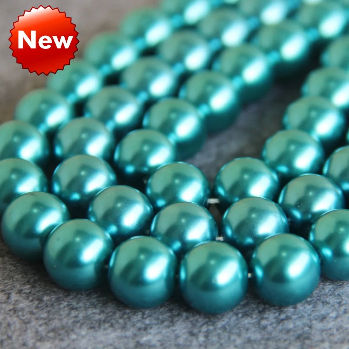 14mm Round Skyblue Shell Pearl Loose Beads DIY Gifts for Women Girls Jewelry Making Design 16inch New for Necklace&Bracelet